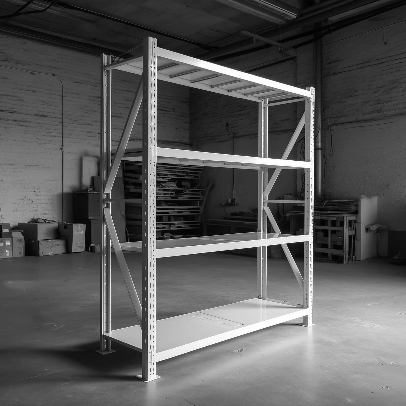Arlington shelving rows in a clean warehouse setting